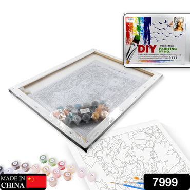 7999 Peinture par numéros encadrée pour adultes Arbre de vie Kit de peinture à l'huile sur toile avec cadre pour décoration d'intérieur, prêt à accrocher (40,6 x 50,8 cm)