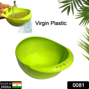 0081 Passoire en plastique durable pour bol de riz vierge, passoire à eau | Bol de lavage des légumes et des fruits