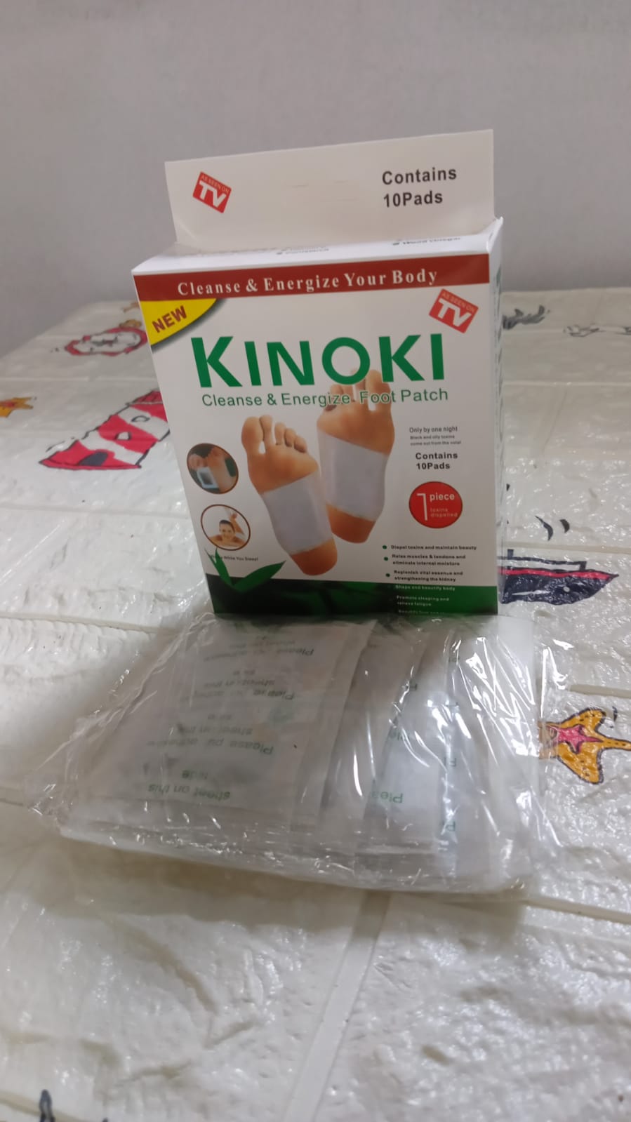 644 Kinoki Coussinets nettoyants détox pour les pieds, patch pour les pieds au gingembre et au sel - 10 pièces (taille libre, blanc)