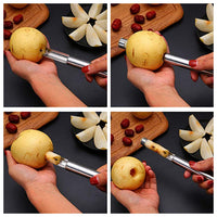 2187 Vide-pomme en acier inoxydable, extracteur de noyau pour pomme et poire, gadget de cuisine.