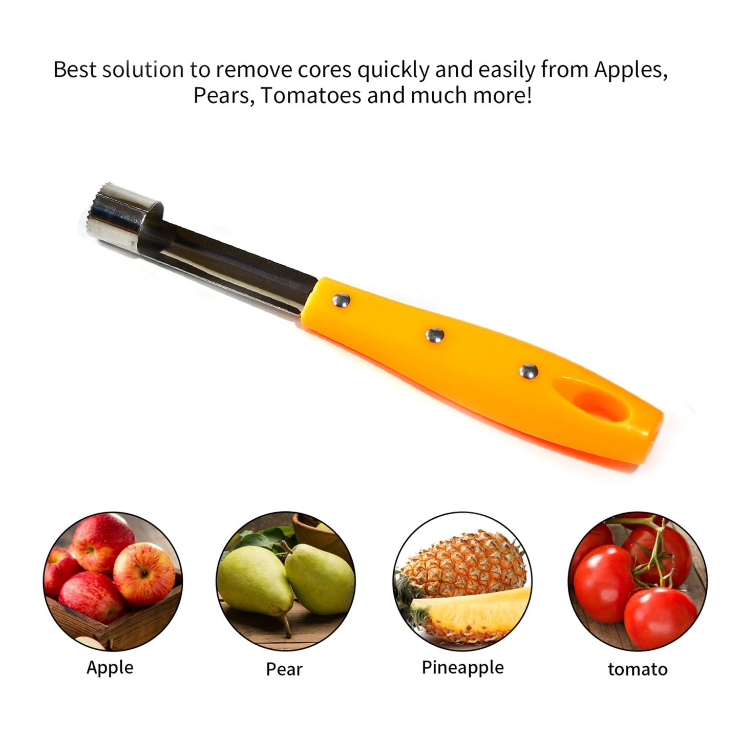 2187 Vide-pomme en acier inoxydable, extracteur de noyau pour pomme et poire, gadget de cuisine.