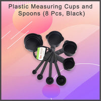 106 Plastic Measuring Cups and Spoons (8 Pcs, Black) Gotilyo