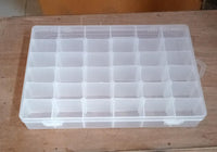 7673 Boîte de rangement en plastique transparent à 36 grilles avec séparateurs de compartiments réglables, boîte de collection pour organisateur de rangement de bijoux (1 pièce)