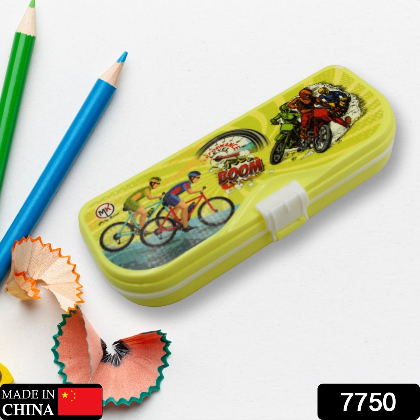 7750 Boîte à boussole polyvalente, boîte à crayons avec 3 compartiments pour l'école, trousse à crayons imprimée de dessin animé pour enfants, cadeau d'anniversaire pour filles et garçons