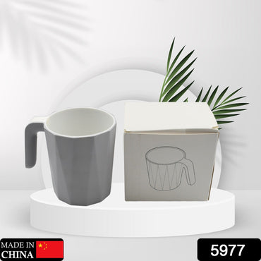 5977 Tasse à café en plastique - Tasses à café avec poignée, belles tasses incassables en plastique allant au micro-ondes pour un usage quotidien, lavable au lave-vaisselle