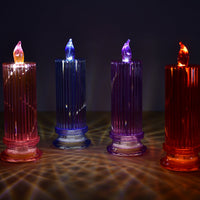 6243 Big Simple Candles for Home Decoration, Crystal Candle Lights (Multicolor)